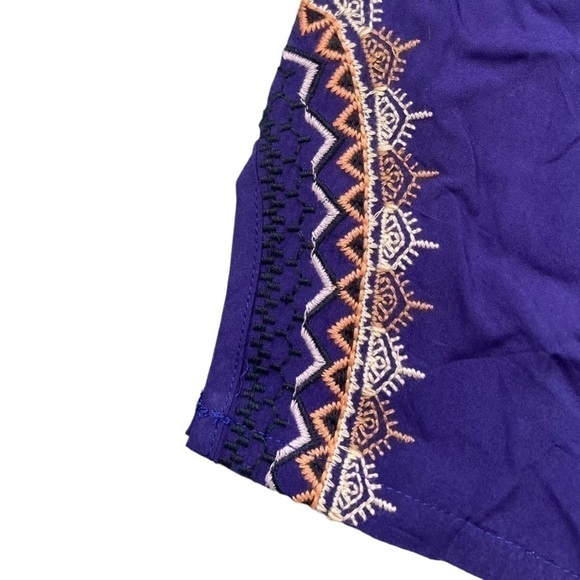 NWT Solitaire royal blue boho embroidered peasant blouse - Picture 6 of 12